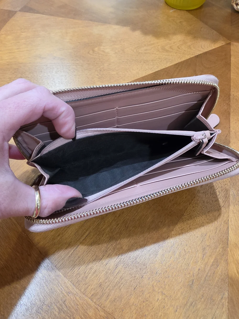 Gucci Supreme Pink GG Embossed Leather Zip Around Wallet